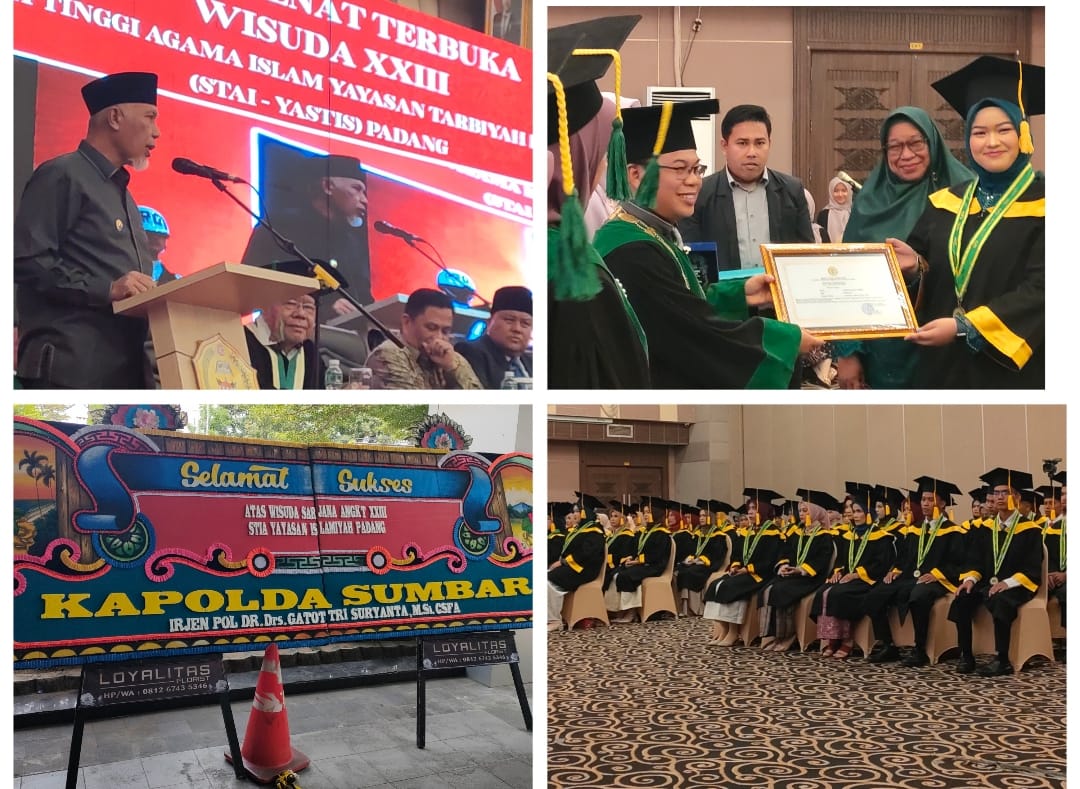 stai-yastis-padang-melantik-dan-mewisuda-68-lulusan:-begini-pesan-gubernur-sumbar-dan-ketum-dpp-perti