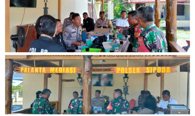 babinsa-sambangi-polsek-sipora,-jalin-silaturahmi-dan-komunikasi-terkait-keamanan-wilayah