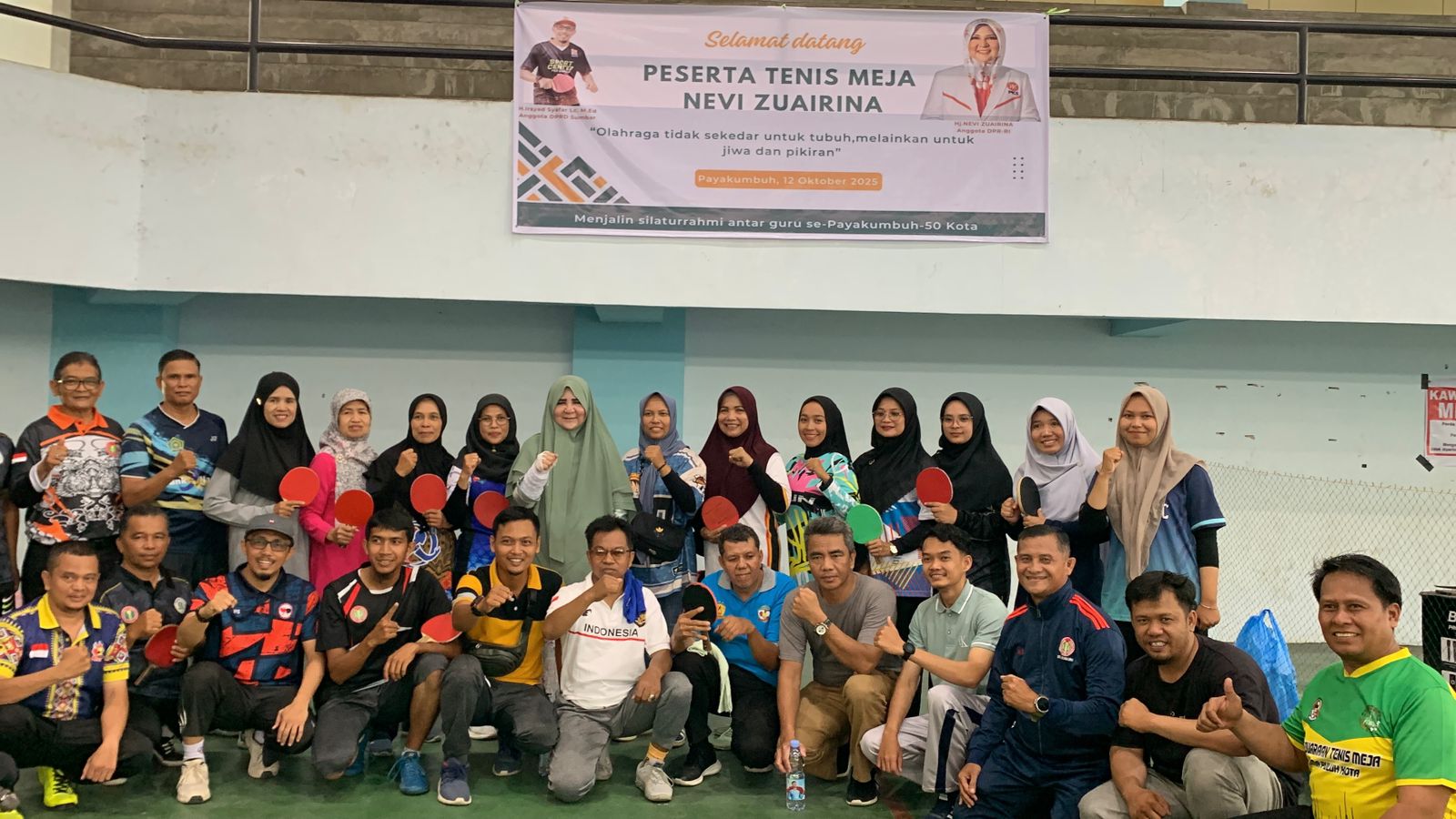 turnamen-tenis-meja-antar-guru-payakumbuh-dan-50-kota,-nevi-zuairina:-kuatkan-silaturahmi