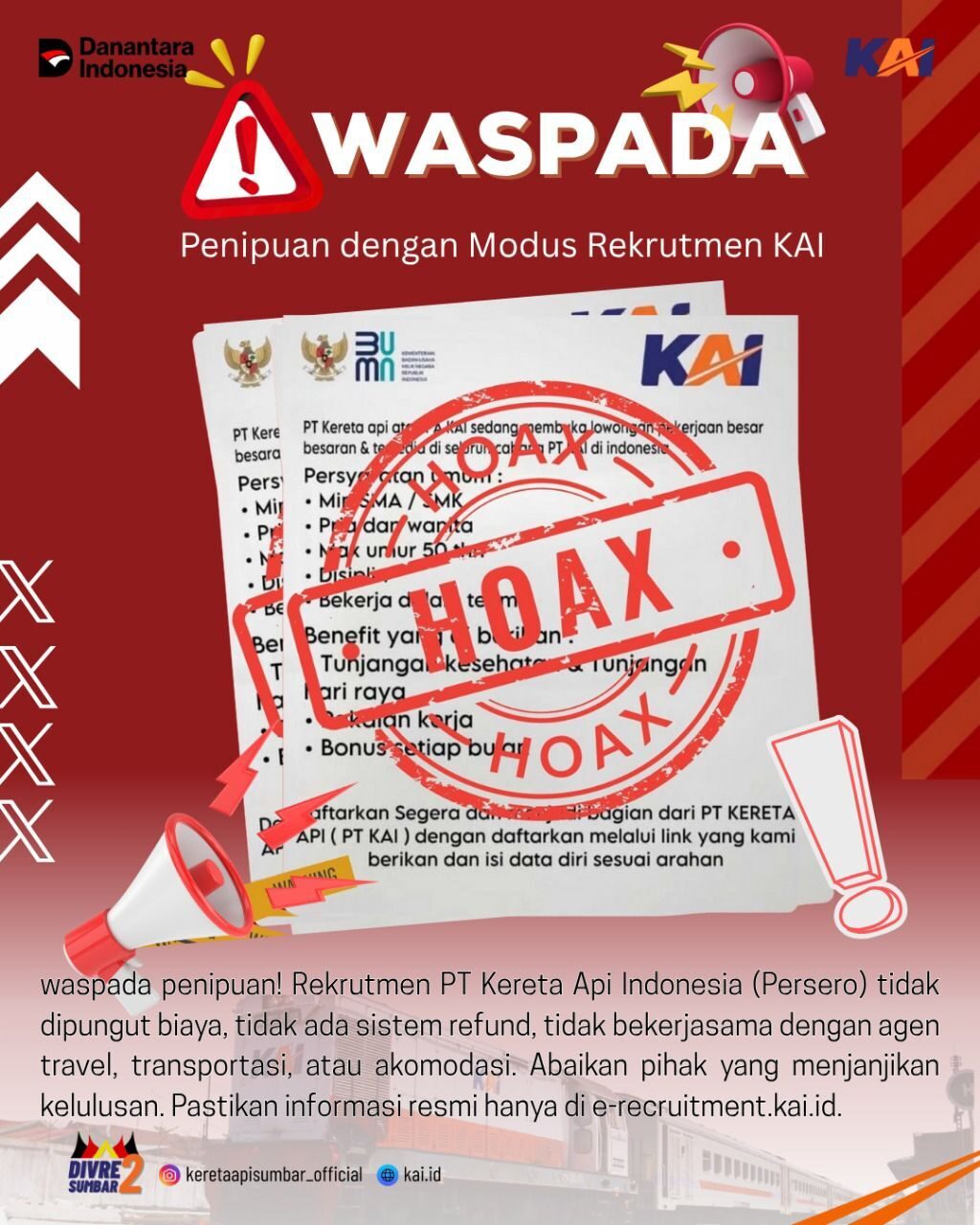 kai-divre-ii-sumbar-kembali-imbau-masyarakat-waspada-penipuan-berkedok-rekrutmen