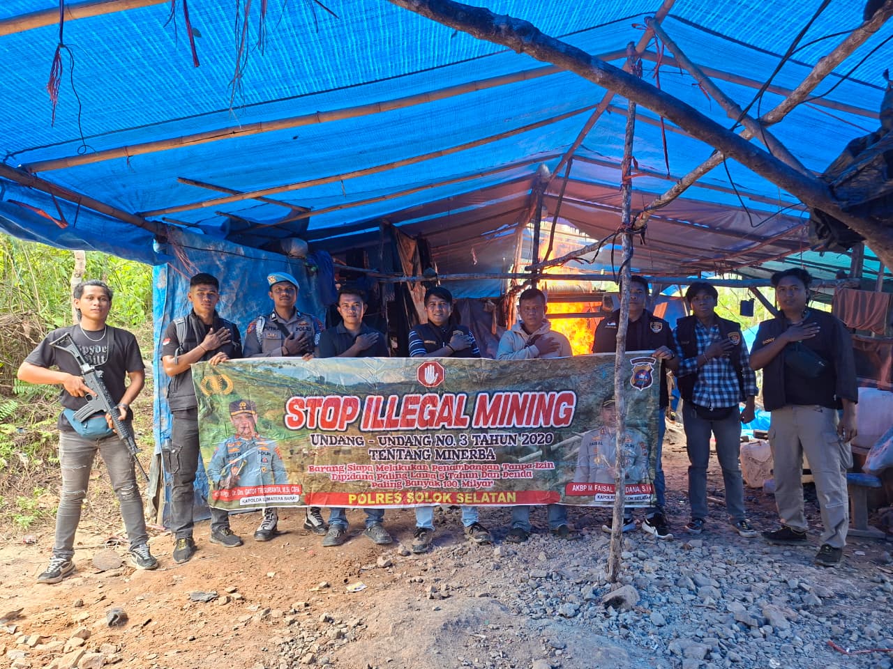 gerebek-peti-awal-2026,-tim-gabungan-polres-solok-selatan-musnahkan-lubang-tikus-di-pakan-rabaa